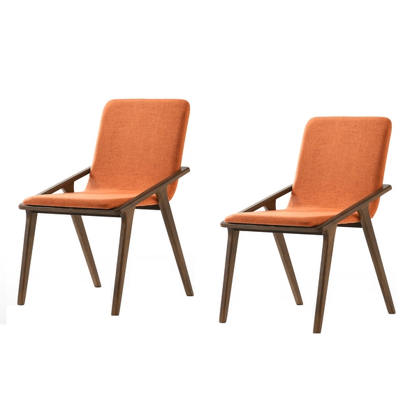 Modrest Zeppelin Modern Orange Dining Chair Set of 2 On Sale