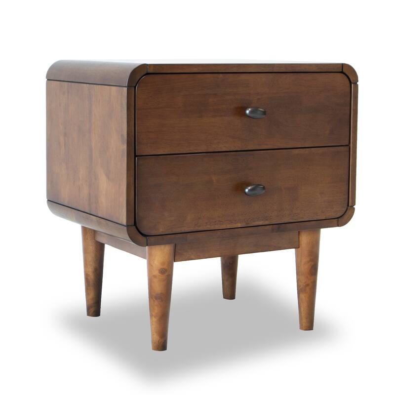 GDFStudio - Alexa Modern Mid-Century Nightstand with Solid Wood Frame & Tapered Legs