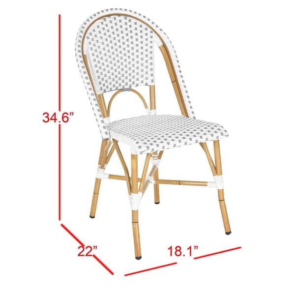 SAFAVIEH Salcha Grey Indoor/ Outdoor Stackable Chair (Set of 2)