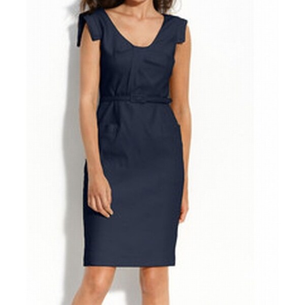 dark blue sheath dress