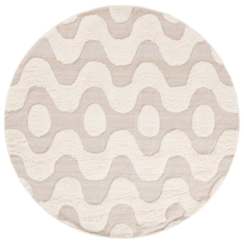 SAFAVIEH Handmade Vermont Jada Transitional Wool Rug - 6' Round - Ivory