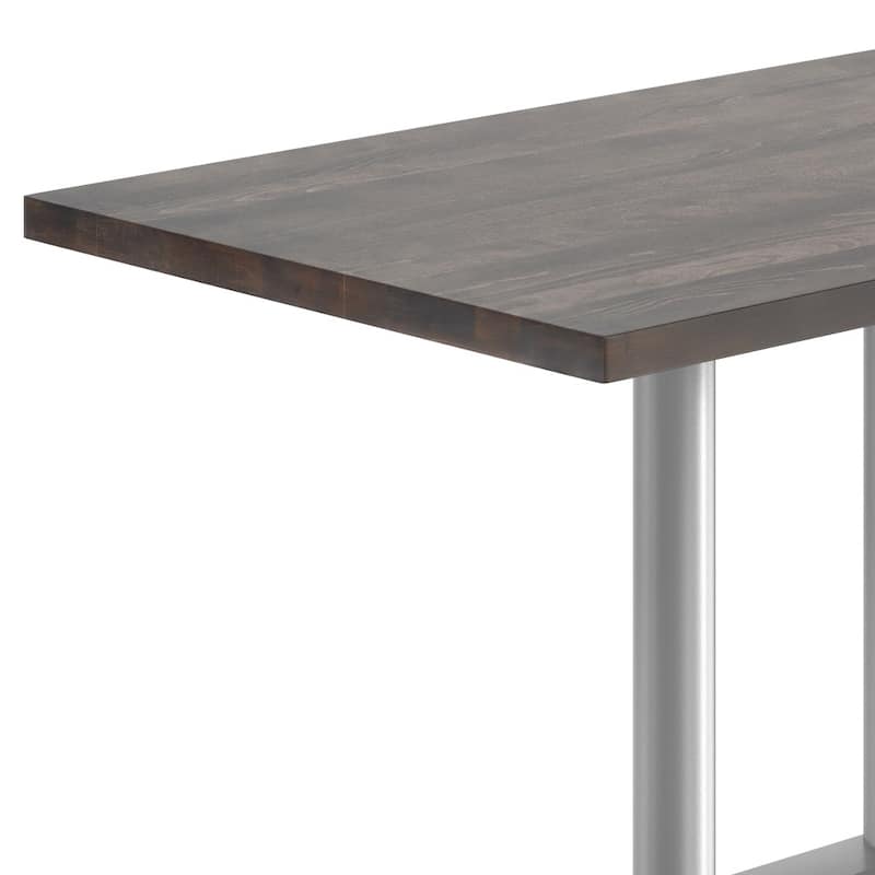 Rectangular Solid Wood Tabletop w/ 27" x 15" Two-Column Dining Height Table Base - 30"W x 48"D x 29.5"H
