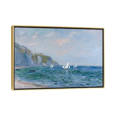 iCanvas "Cliffs and Sailboats at Pourville" by Claude Monet Framed Canvas Print
