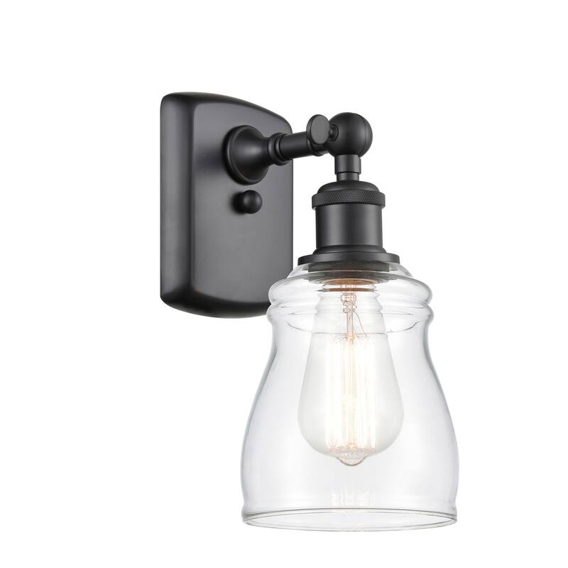 Innovations Lighting Ellery 9" Tall Bathroom Sconce - Matte Black / Clear