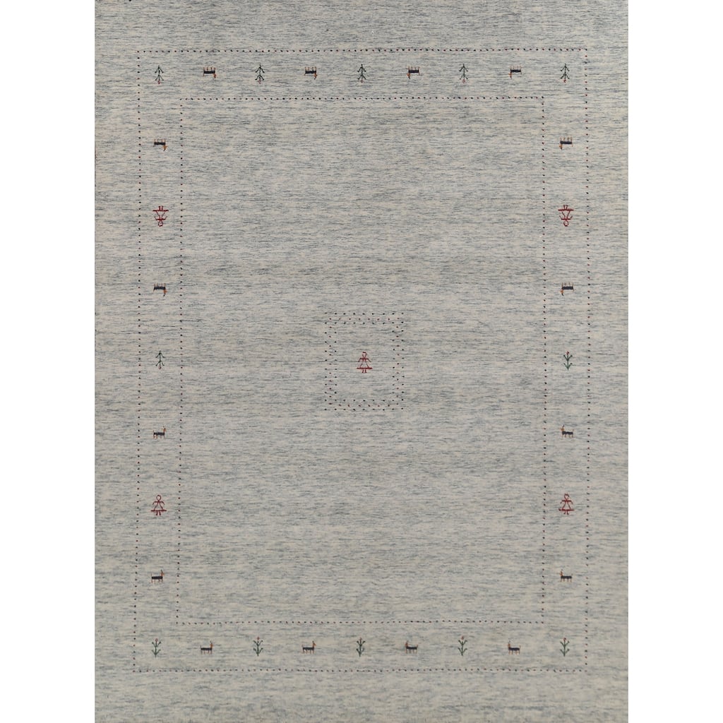 Tribal Gabbeh Oriental Area Rug Handmade Wool Carpet - 8'0"x 9'11"