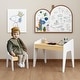 preview thumbnail 1 of 9, Wooden Kids Table Set with One Chair White