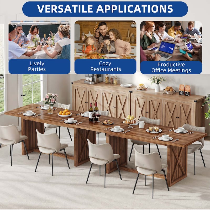 Moasis 70.8" Large Farmhouse Kitchen Dining Room Table for 6 to 8 People