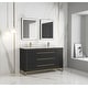 preview thumbnail 2 of 2, None Barsalona 60" Double sink Vanity Dawn grey Finish , Golden Brass Hardware