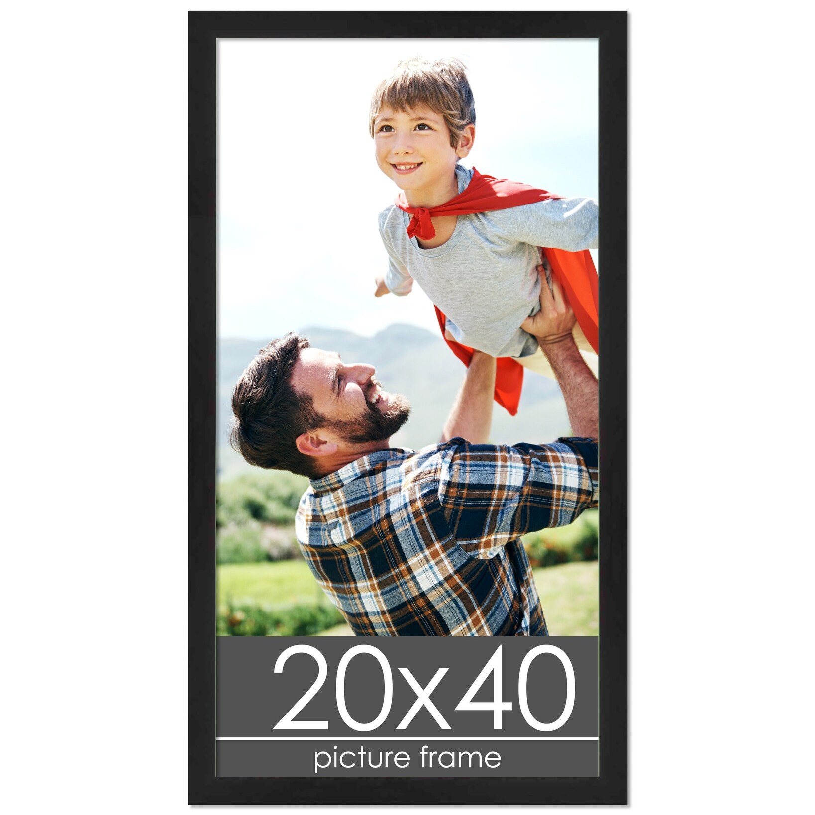 20x40 Traditional Black Wood Picture Panoramic Frame - Panoramic Poster Frame