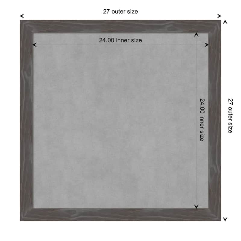 Amanti Art Woodridge Rustic Grey Framed Magnetic Board - Board Size 24x24
