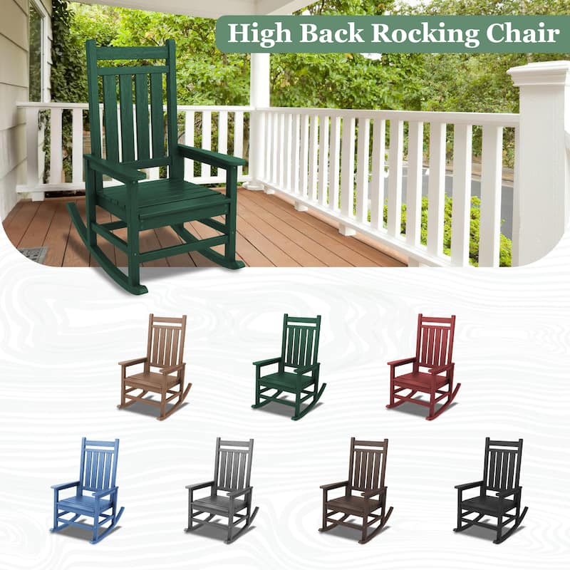 HDPE Outdoor Patio Rocking Plastic Adirondack Chair