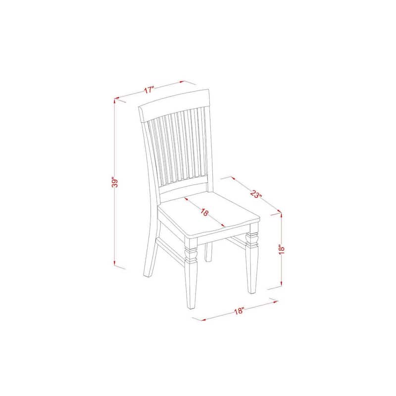 HomeStock 5-Pc Buttermilk and Cherry Solid Wood Top - Dining Room Set - Seats 4