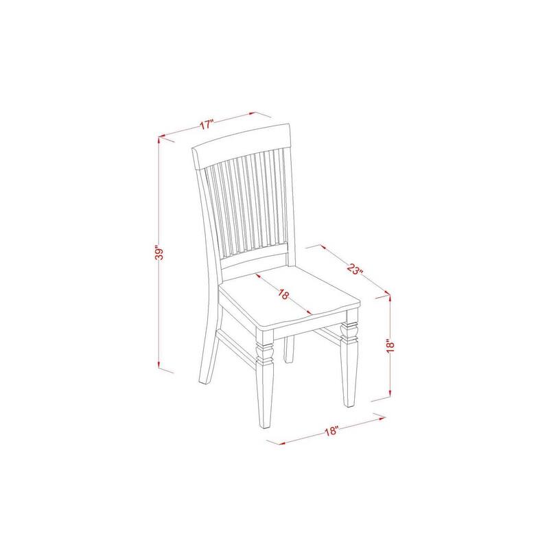 HomeStock 5-Piece Black and Cherry Finish Solid Wood Top Dining table with 4 Chairs with Slat Back