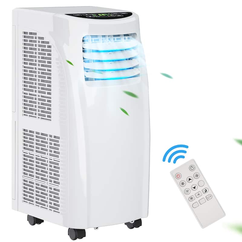 Costway 8000 BTU ASHRAE Portable Air Conditioner & Dehumidifier - White - White
