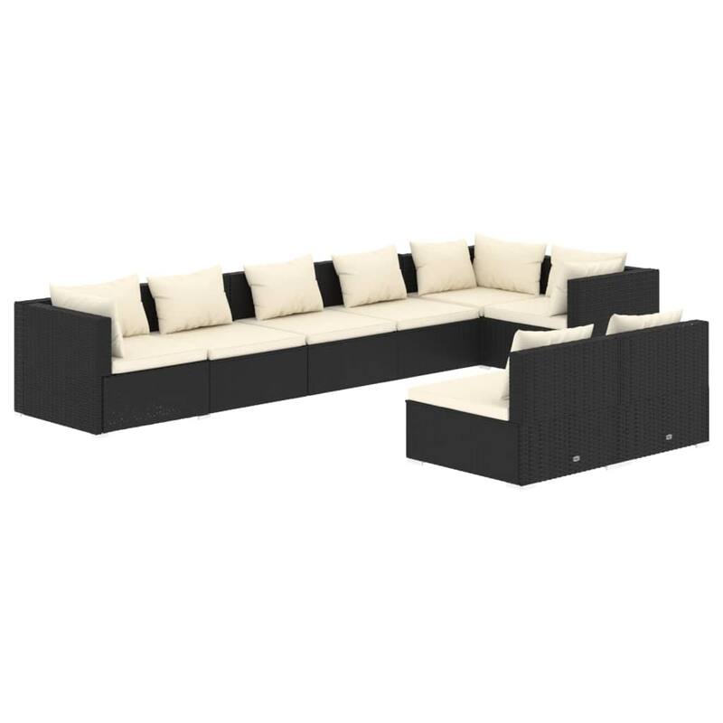 vidaXL Patio Lounge Set Outdoor Sectional Sofa Set Table Garden Poly Rattan