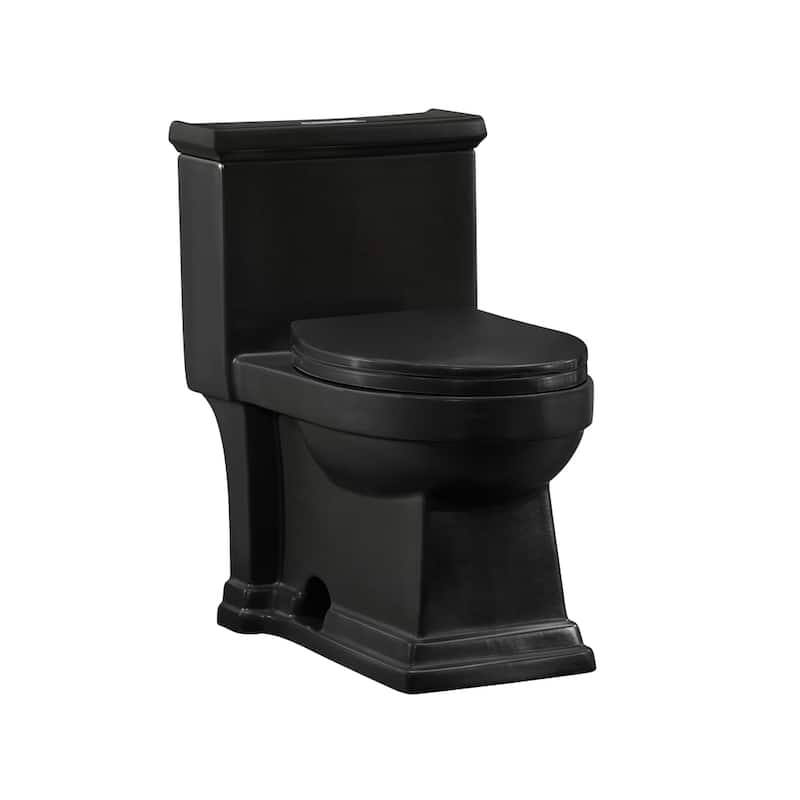 Lausanne One-Piece Elongated Toilet Dual-Flush 1.1/1.6 Gpf In Matte Black - 28.4" x 16.75" 28.65"