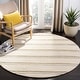 preview thumbnail 10 of 47, Martha Stewart by SAFAVIEH Chalk Stripe Wool/ Viscose Rug 6' Round - Wheat Beige - Round