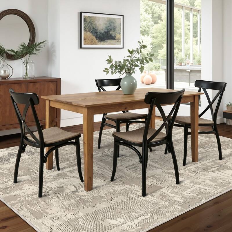 Mcow Textural Wash Collection Abstract Low-Pile Machine-Washable Area Rug