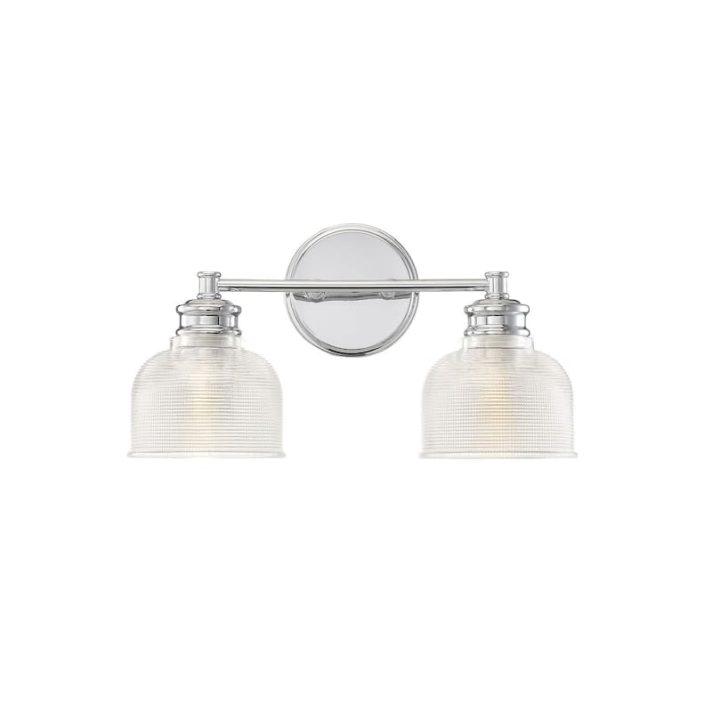 Meridian M80034 2 Light 16" Wide Bathroom Vanity Light with Halophane - Chrome