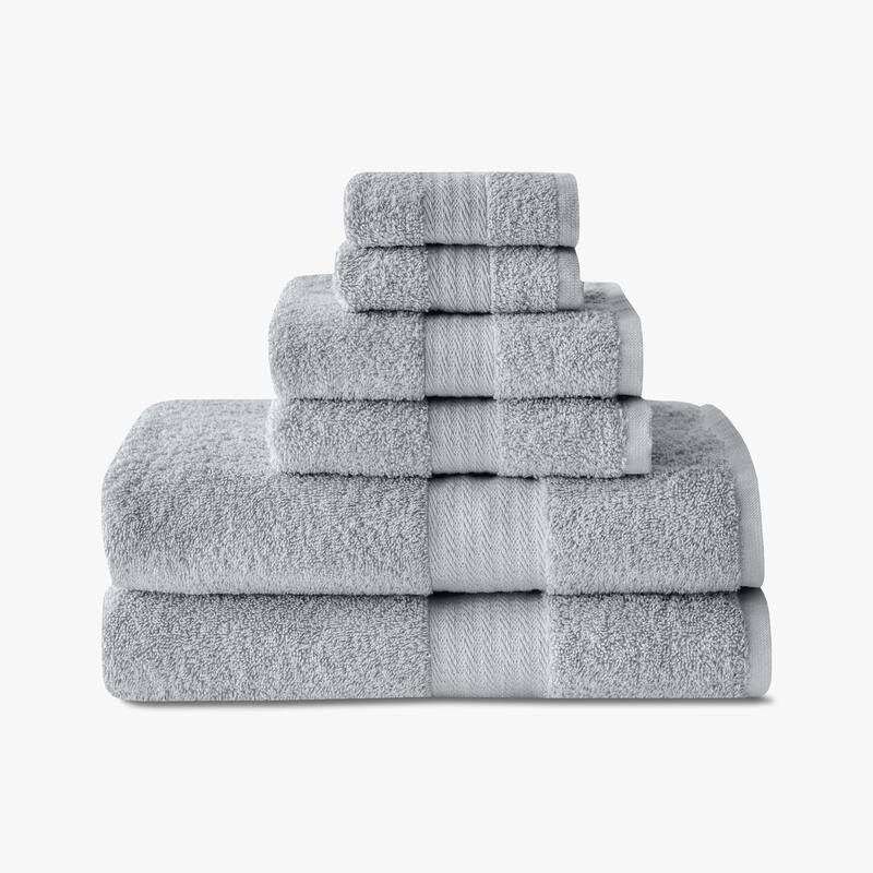True Classic Towels - 6 Piece Bath Towel Set - Light Grey