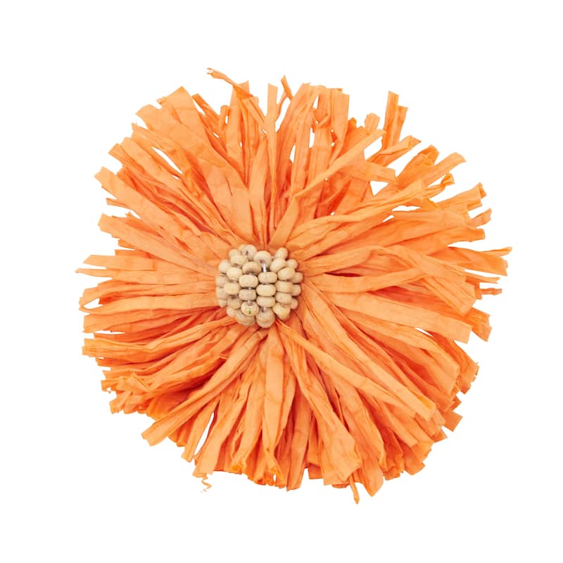 Raffia Charm Napkin Ring (Set of 4) - Set of 4 - Orange