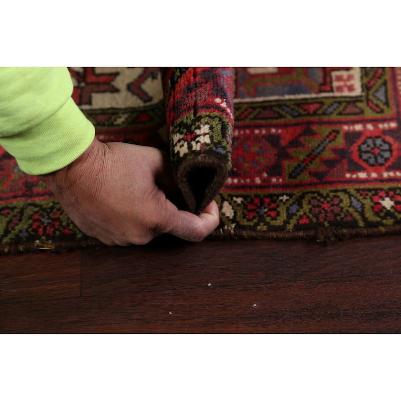 Geometric Traditional Heriz Persian Area Rug Hand-knotted Wool Carpet - 3'7" x 7'1"