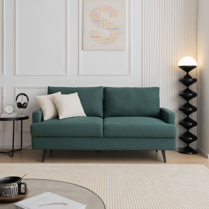 Fabric Upholstered Loveseat Modern Sofa Couch for Living Room Bedroom Apartment