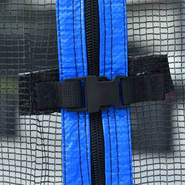 slide 2 of 9, 14FT Trampoline for Adults & Kids with Basketball Hoop, Outdoor Trampoline with Safety Net and Ladder - Blue Blue