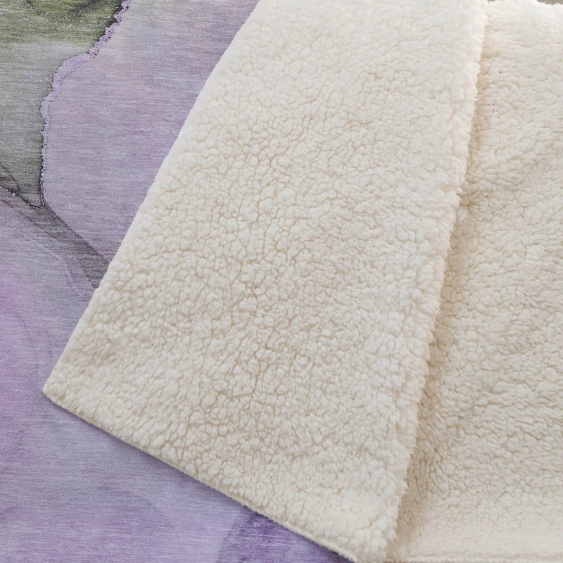 Premium Machine Washable Abstract Contemporary Sherpa Throw Blanket