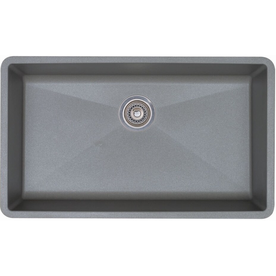 Shop Blanco 440148 Precis 32 Silgranit Granite Composite Undermount Super Single Bowl Kitchen Sink Metallic Gray Overstock 16297724