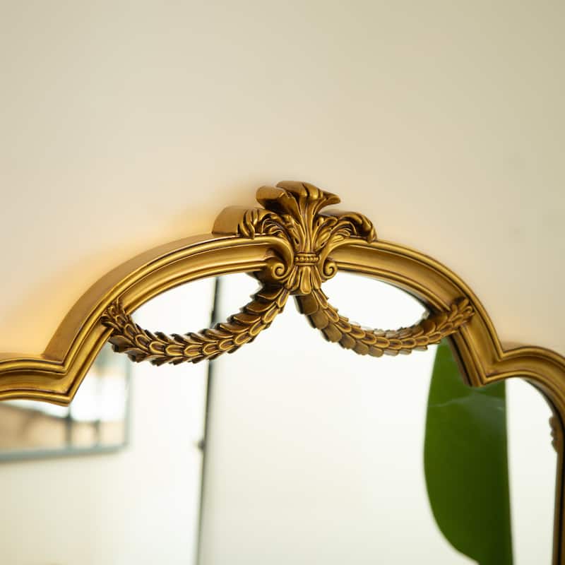 VITI Baroque Revival Ornate Golden Frame PU Mirror - Bathroom, Bedroom, Living Room - Silver