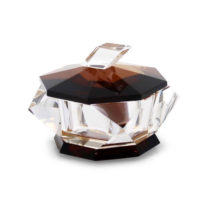 Crystal Candy Jar with Gold Base and Lid - 6"D