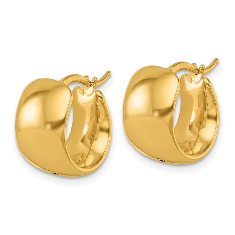 Curata 14k Yellow Gold Polished 15x9.3mm Wide Hoop Earrings