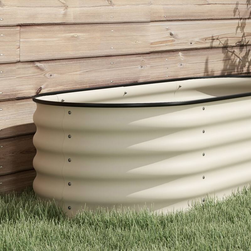Outsunny 6.4' x 2' x 1.4' Galvanized Raised Garden Bed Kit, Outdoor Metal Elevated Planter Box with Safety Edging