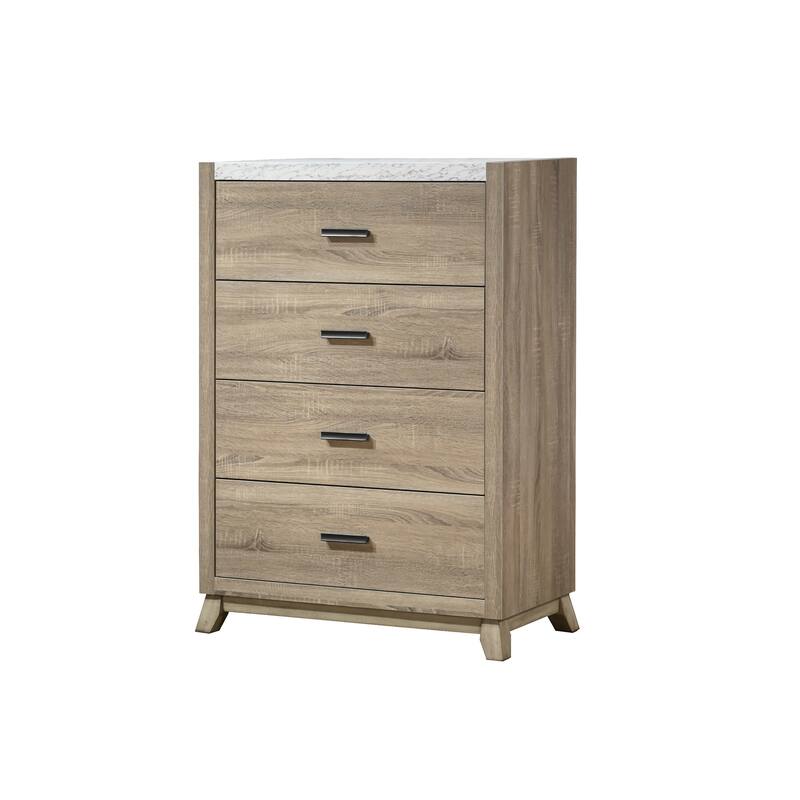 Daemon 5 Piece Light Brown Panel Bedroom Set