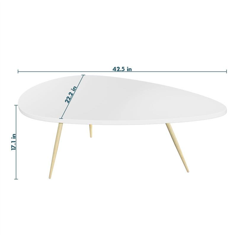 Coffee Tables for Small Space Unique Simple Oval - 22.2"D x 42.5"W x 17.1"H
