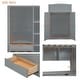 preview thumbnail 69 of 78, Twin/Full Size Loft Bed with Bulit-in Desk and Wardrobes, Solid Wood Kids Loft Bedframe with 4 Drawers and Storage Shelves