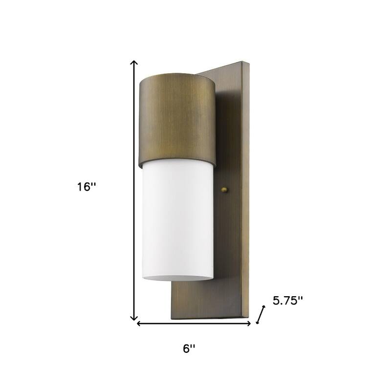 Modern White Wall Light with Cylindrical Opal Glass for Home Decor - 5.75” x 6” x 16”