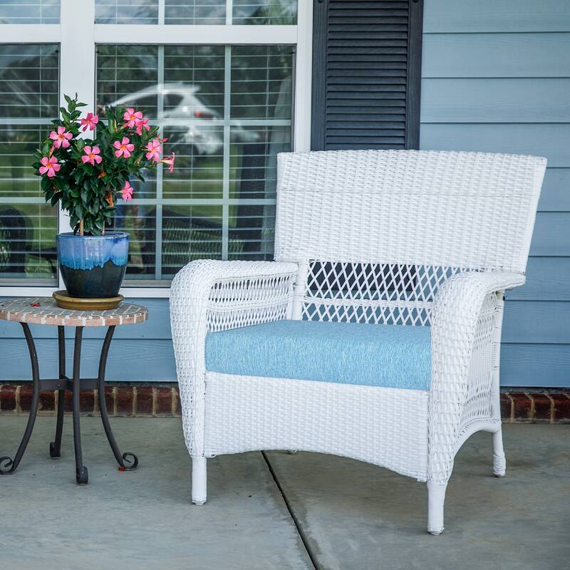 Aoodor Patio Chair Cushions Set of 2, Water Resistant Outdoor Seat Cushions with Handle and Ties, Square Corner Cushions