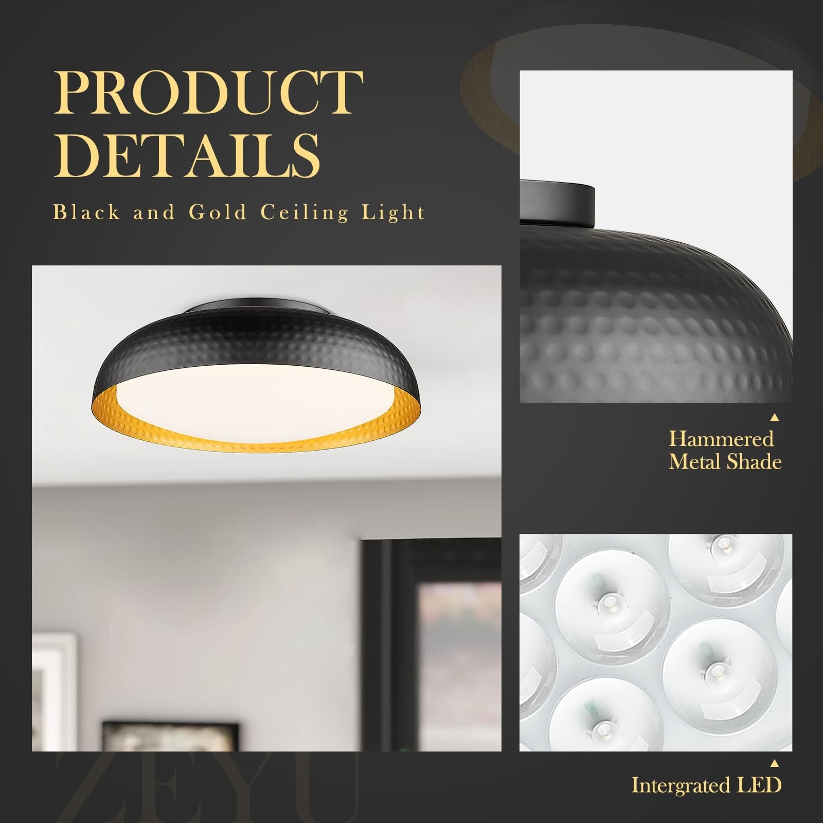 Metal shade ceiling light store