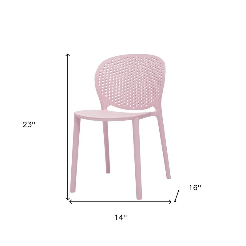 HomeRoots Set Of Four Pink Heavy Duty Plastic Juvenile Chairs - 14.00 in. x 23.00 in. x 16.00 in.
