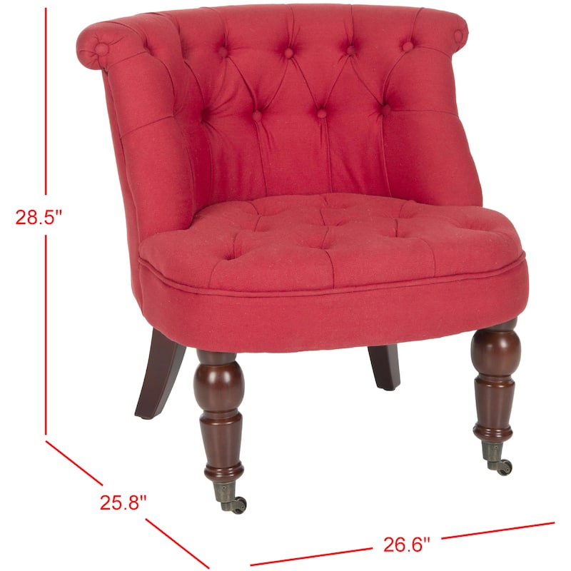 SAFAVIEH Shanell Natural Cream Tufted Chair - 26.4" x 24.2" x 27"