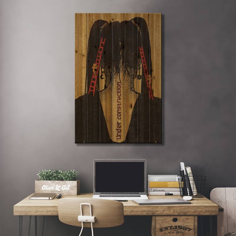 Under Construction I Print On Wood by Illunatica - Multi-Color