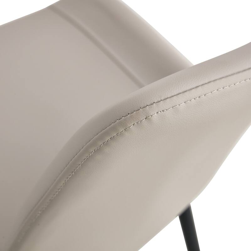 48.4" 5-Piece Sintered Stone Dining Table Set with 4 PU Chairs, Curved Widened Cushions, Pandora Patterned Rock Slab Desktop