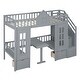 preview thumbnail 33 of 37, Impression & Beautiful Full-Over-Full Bunk Bed with Changeable Table,Elegant Children Bed