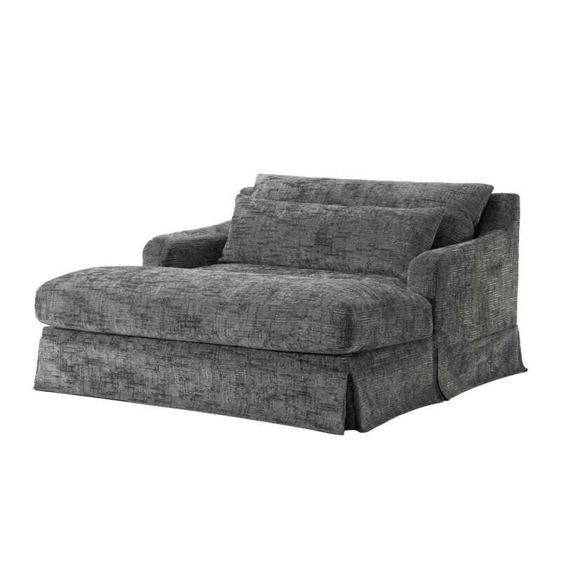 Chenille Sofa Bed with Extra-Deep Seat by Harper&Bright Designs
