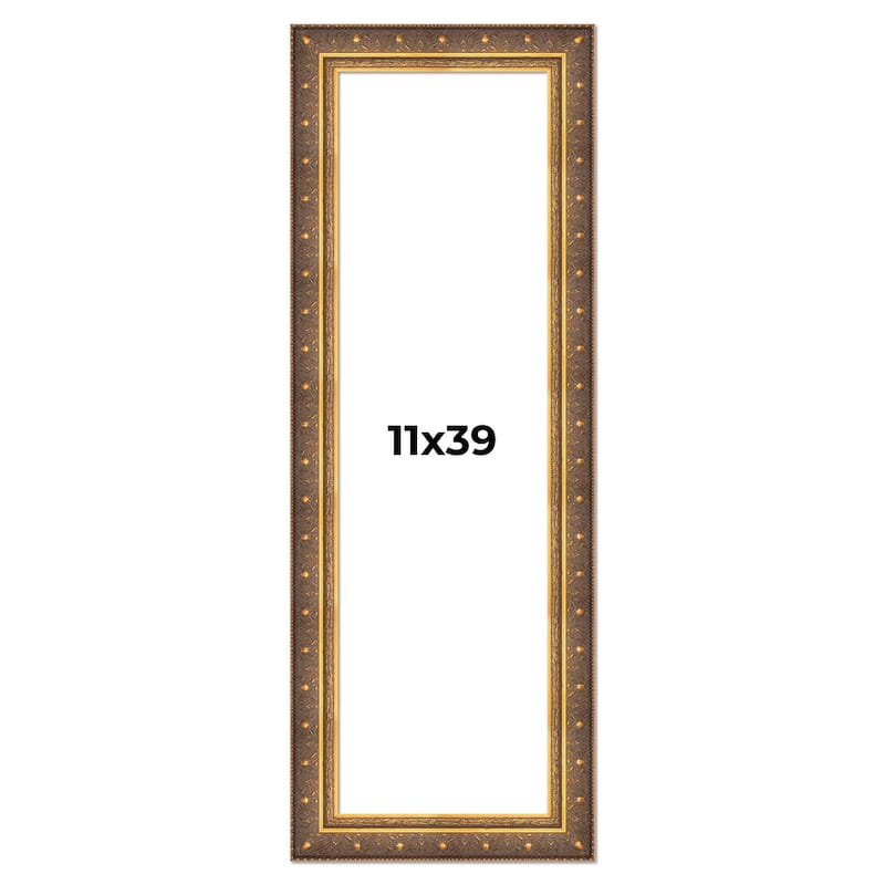 11x39 Frame Gold Real Wood Picture Frame