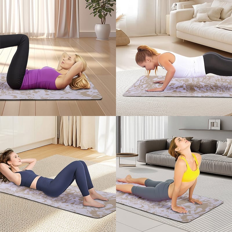 72x24" Extra Thick TPE Yoga Mat,Non-Slip Professional for Pilates Home