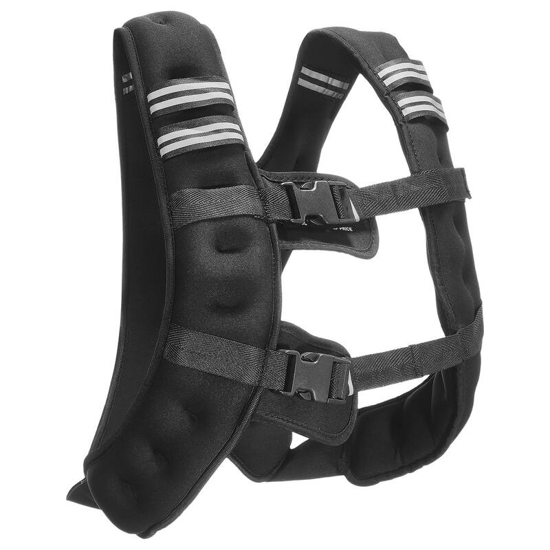 Black Neoprene Weighted Vest 30lbs with Pockets and Reflective Strips