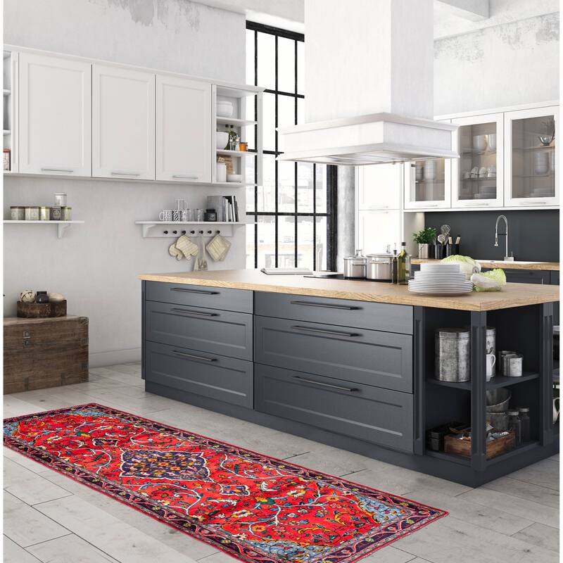 ECARPETGALLERY Hand-knotted Anadol Light Red Wool Rug - 3'1 x 9'1